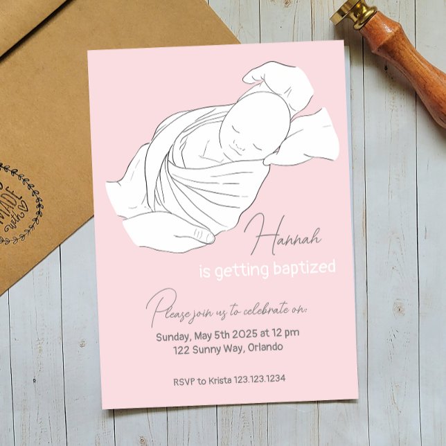 Baby Illustration Baptism Christening-inbjudan Inbjudningar (Skapare uppladdad)