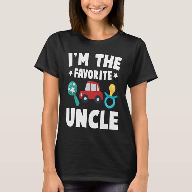 Baby  I'm The Favorite Uncle  Fire Truck  Baby Sho T Shirt (Framsida)