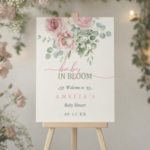 Baby in Bloom Baby Girl Shower Welcome Sign