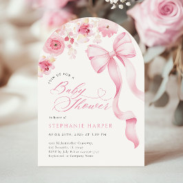 Baby In Bloom Baby Shower Arched Invitation Inbjudningar