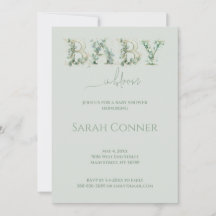 Baby in Bloom Baby Shower Eucalyptus Inbjudan