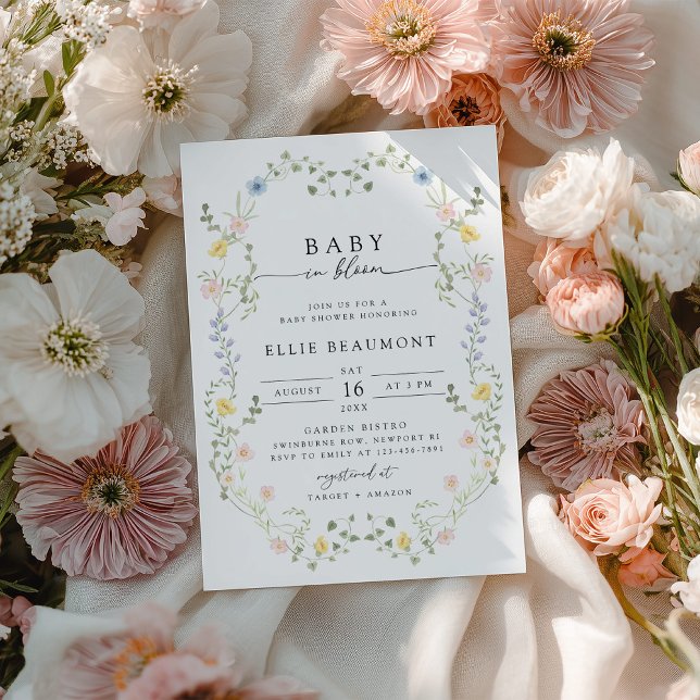 Baby in Bloom Baby Shower Inbjudan (Skapare uppladdad)