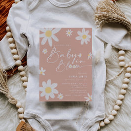 Baby in Bloom Baby Shower Inbjudan rosa Tusensköno