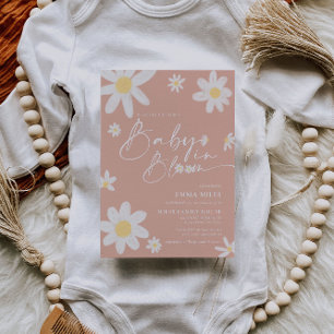 Baby in Bloom Baby Shower Inbjudan rosa Tusensköno