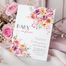 Baby in Bloom Baby Shower Inbjudan | Rosabränd