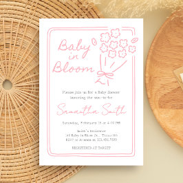 Baby In Bloom Baby Shower Inbjudningar