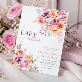 Baby in Bloom Baby Shower Invitation | Blush Pink  Inbjudningar