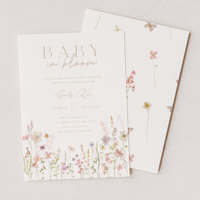 Baby In Bloom Baby Shower Invitation Inbjudningar (Skapare uppladdad)