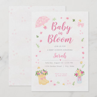 Baby in Bloom Baby Shower Invitation | Spring  Inbjudningar