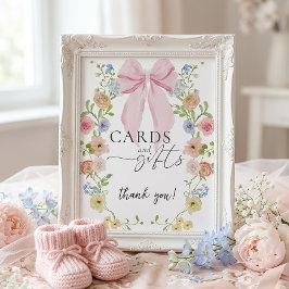Baby in Bloom Baby Shower Kort Gåvor Skylt