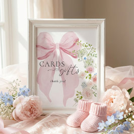 Baby in Bloom Baby Shower Kort och Gåvor Skylt