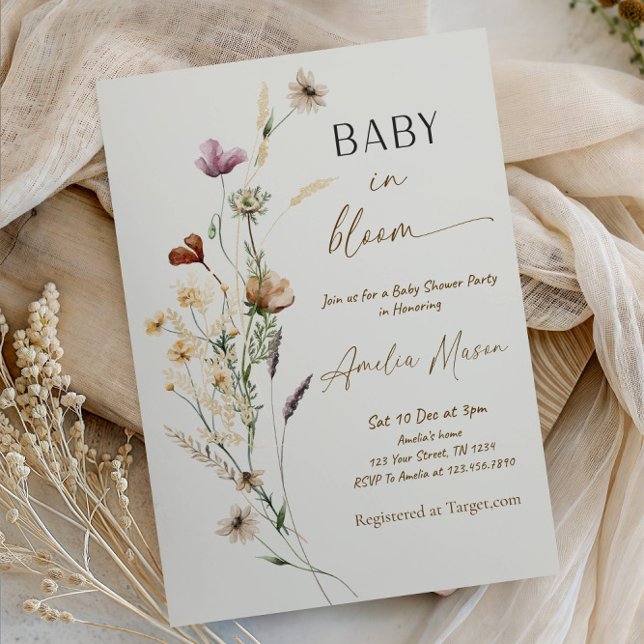 Baby in Bloom Baby Shower Party Inbjudningar (Skapare uppladdad)