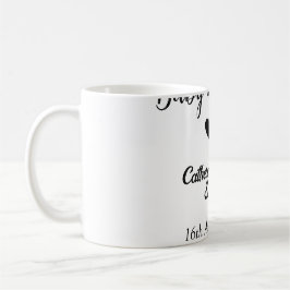 Baby in bloom baby shower simple black heart date kaffemugg