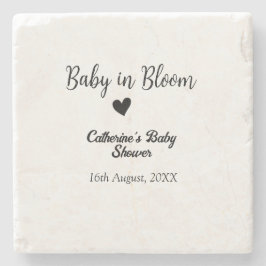 Baby in bloom baby shower simple black heart date stenunderlägg