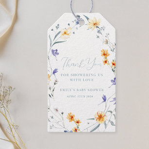 Baby in Bloom Baby Shower Tacksamhetskort Presentetikett