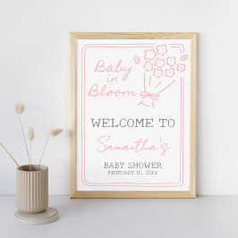 Baby In Bloom Baby Shower Välkomstskylt Poster