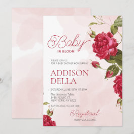 Baby In Bloom Baby Shower vår sommar blommig Inbjudningar