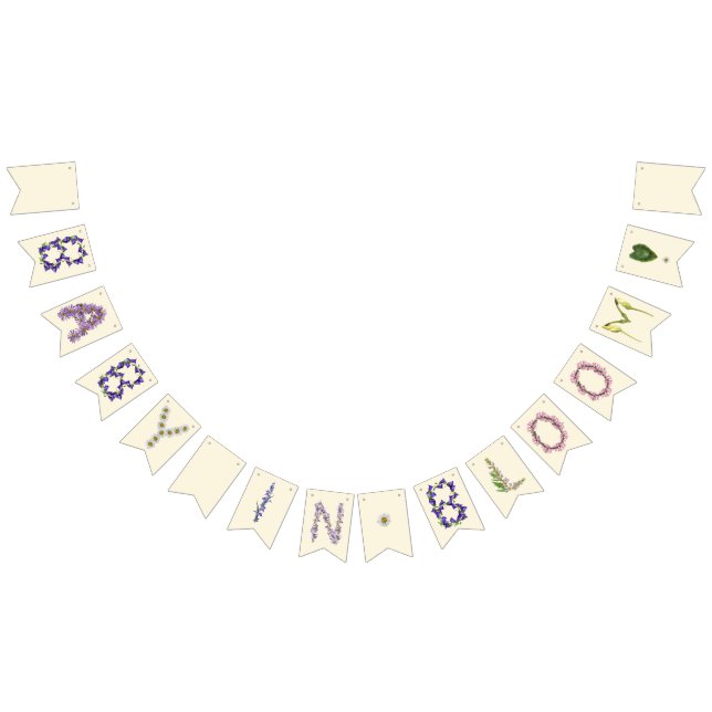 Baby in Bloom Banner - Baby Shower Boho - Blommig Vimplar (Alla)