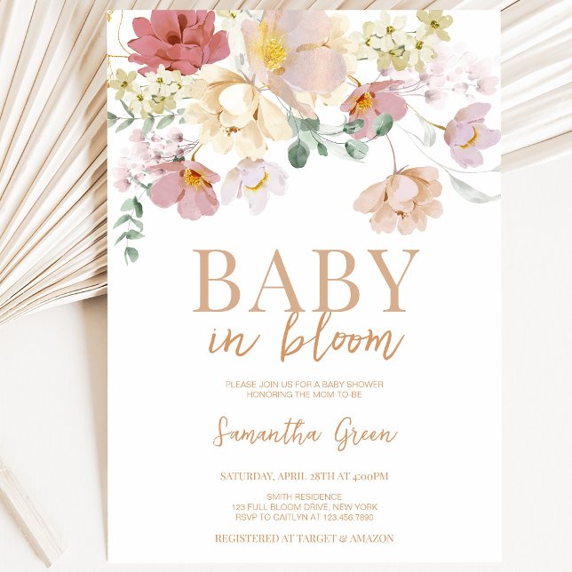 Baby in Bloom -barnkalas Inbjudningar (Skapare uppladdad)