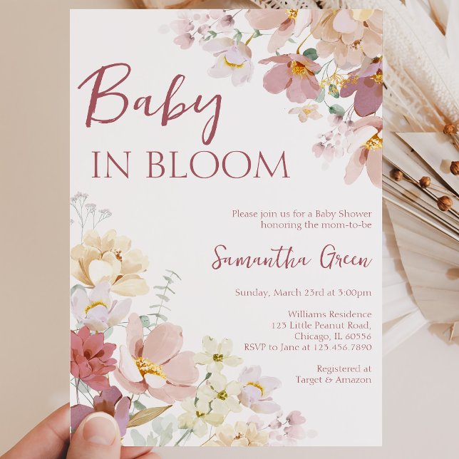 Baby in Bloom -barnkalas Inbjudningar (Skapare uppladdad)
