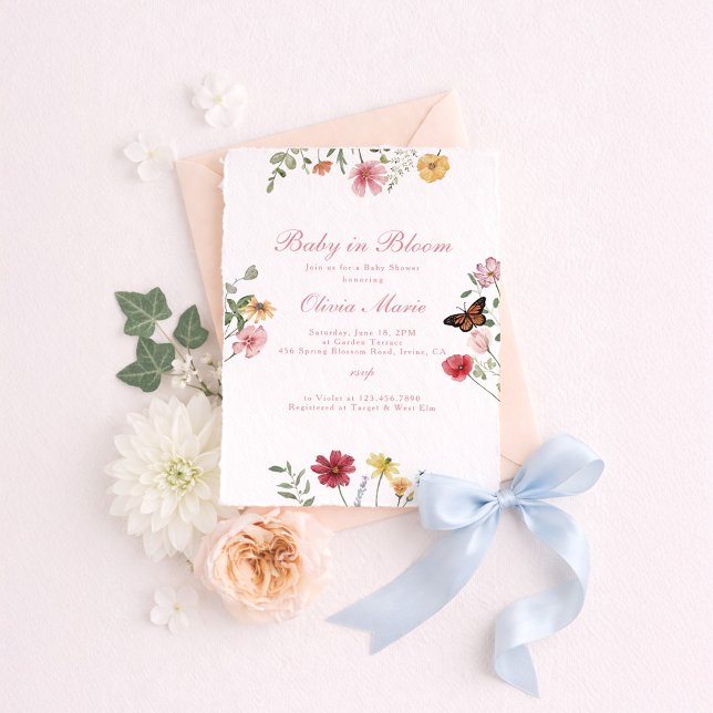 Baby in Bloom -barnkalas Inbjudningar (Skapare uppladdad)