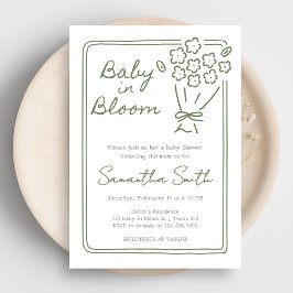 Baby In Bloom Barnrumsfest Inbjudningar