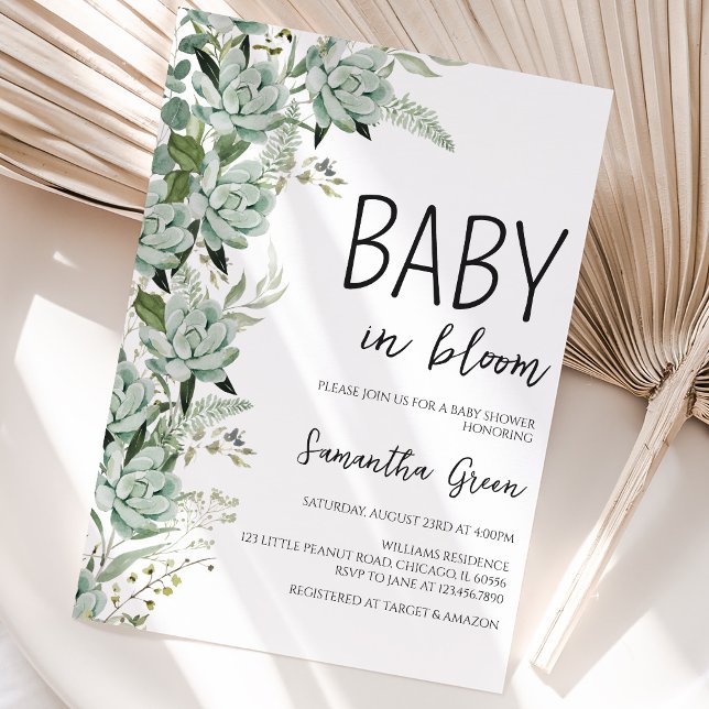 Baby in Bloom Barnrumsinbjudan Inbjudningar (Skapare uppladdad)