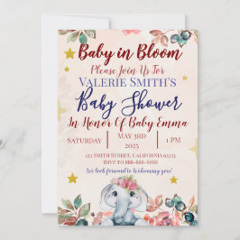 Baby In Bloom Barnrumsinbjudningar! Inbjudningar