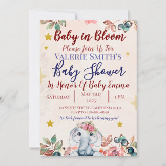 Baby In Bloom Barnrumsinbjudningar! Inbjudningar