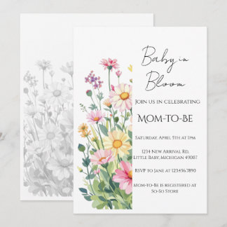 Baby in Bloom - Bebisdopsinbjudan Inbjudningar