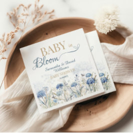 Baby in Bloom Blå Äng Vildblomma Botanisk Pappersservett