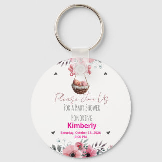 Baby in Bloom blommande liljor flicka baby shower Nyckelring