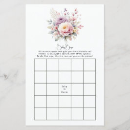 Baby in Bloom Blommig Baby Shower Bingo Spel