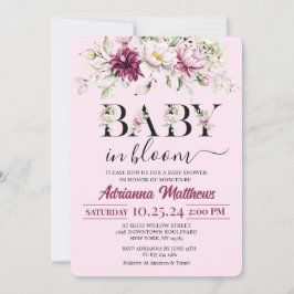 Baby In Bloom Blommig Baby Shower Inbjudan