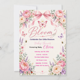 Baby in Bloom Blommig Baby Shower Inbjudan