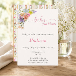 Baby in Bloom Blommig Baby Shower Inbjudan