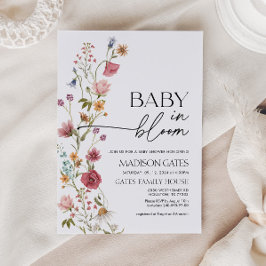 Baby in Bloom Blommig Baby Shower Inbjudan