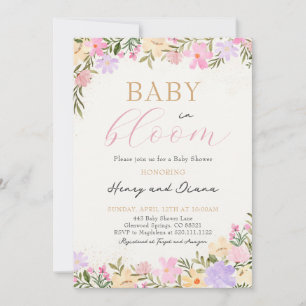 Baby In Bloom Blommig Baby Shower Inbjudan