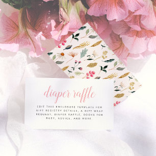 Baby in Bloom Blommig Bebis Baby Shower Tilläggskort