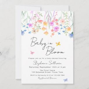 Baby In Bloom Blommig Bebis Shower Inbjudningar