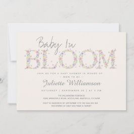 Baby In Bloom Blommig Fjäril Flicka Barnkalas I Inbjudningar