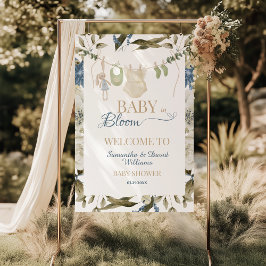 Baby in Bloom Blommig tvättlina Bebisbyte Poster