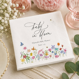 Baby in Bloom Blommiga Babyfirande Servetter