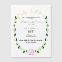 Baby in Bloom - Blommigt Watercolor & Guld Card