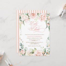 Baby in Bloom Blush Blommor Barnkalas Inbjudan