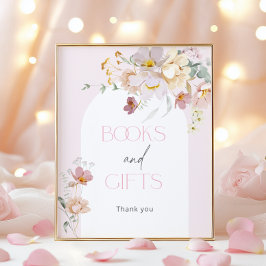 Baby in Bloom Blush pink Floral Books and Gifts Poster