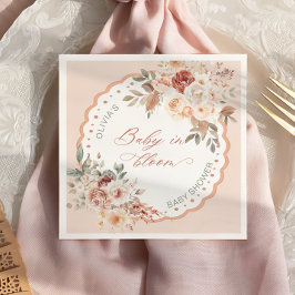 Baby in Bloom Boho Blommiga Bebis Shower Servetter