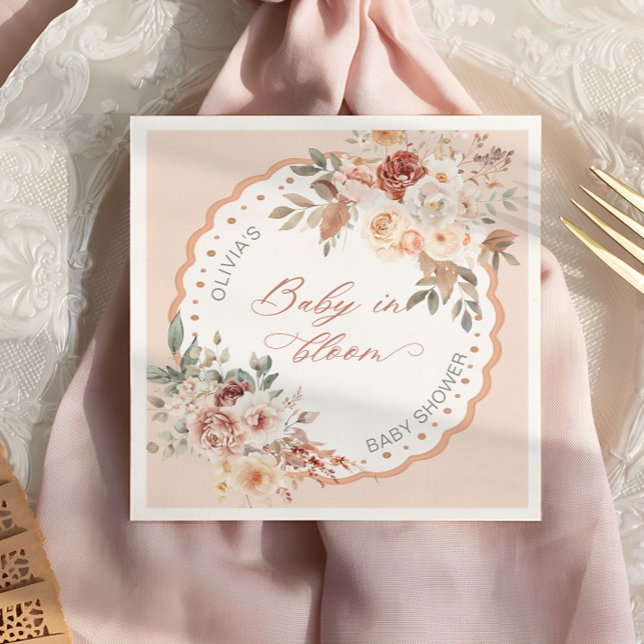 Baby in Bloom Boho Blommiga Bebis Shower Servetter (Skapare uppladdad)