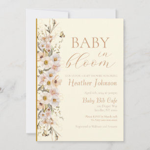 Baby In Bloom Boho Neutral Bebis-babyshower Inbjudningar
