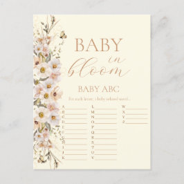 Baby In Bloom Boho Neutral Bebis-babyshowerlek Vykort
